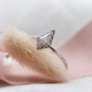 Gold ring with kite salt'n'pepper diamond BILL Thumbnail