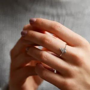 Gold ring with kite salt'n'pepper diamond BILL Thumbnail