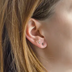 Zlaté minimalistické náušnice s diamanty salt and pepper STELLIE Thumbnail