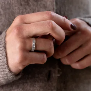 Unusual moon surface wedding bands LUNARIUM