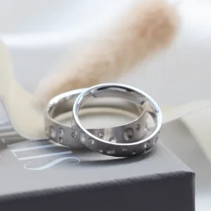 Unusual space moon wedding bands SELENE Thumbnail