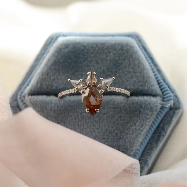 Original gold salt'n'pepper diamonds ring CROWNIAS Image