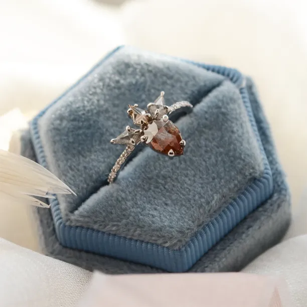 Original gold salt'n'pepper diamonds ring CROWNIAS Image