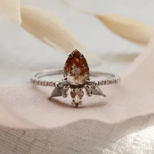 Original gold salt'n'pepper diamonds ring CROWNIAS Thumbnail