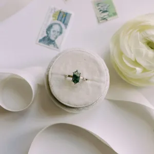 Vintage gold moss agate ring BENEDETTA Thumbnail