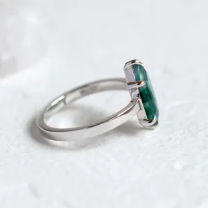 Vintage gold moss agate ring BENEDETTA Thumbnail