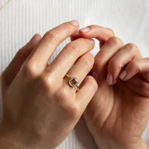 Art deco pink lab grown diamond engagement ring MOANA