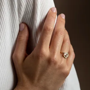 Art deco pink lab grown diamond engagement ring MOANA Thumbnail