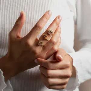 Art deco pink lab grown diamond engagement ring MOANA Thumbnail