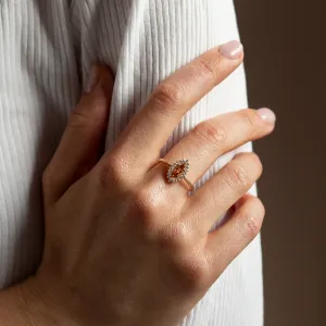 Orange lab grown diamond engagement ring TIANA