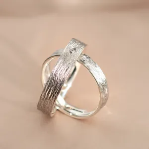 Netradiční snubní prsteny s povrchem stromové kůry a s diamantem DRUID Thumbnail