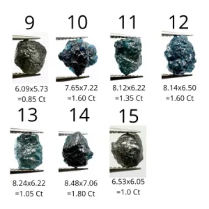 Prsten ze zlata se surovým modrým diamantem a klasickými diamanty POSEIDON Thumbnail