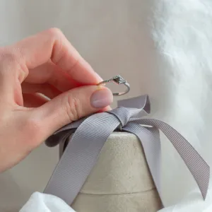 Unusual ring with salt and pepper diamond and side diamonds NICOLE Thumbnail