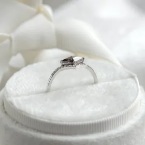 Unusual ring with salt and pepper diamond and side diamonds NICOLE Thumbnail