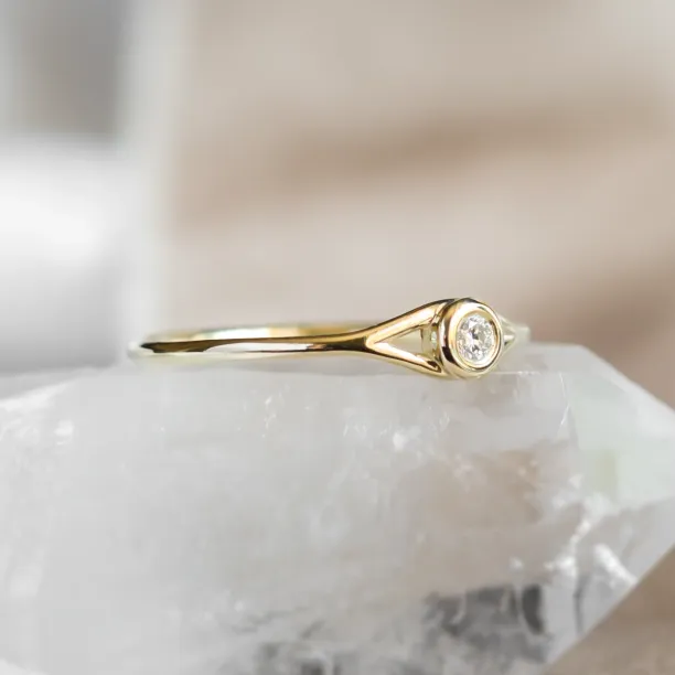 Gold lab-grown diamond engagement ring INN Image