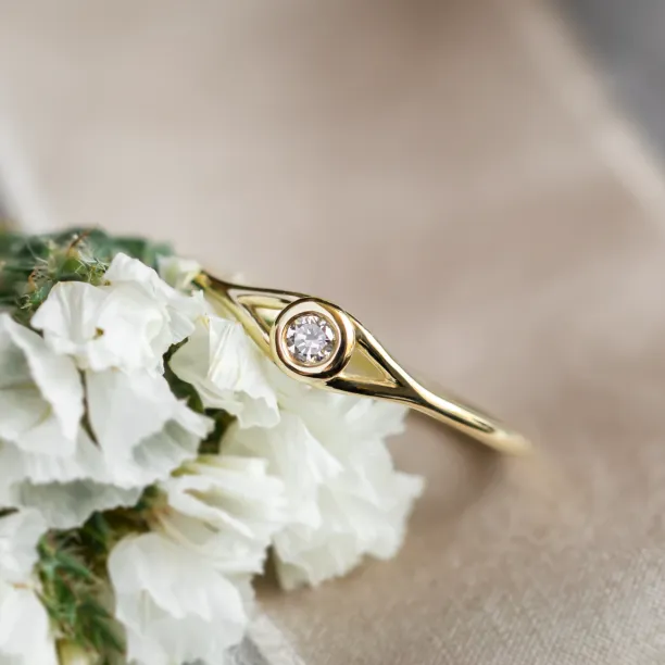 Gold lab-grown diamond engagement ring INN Image