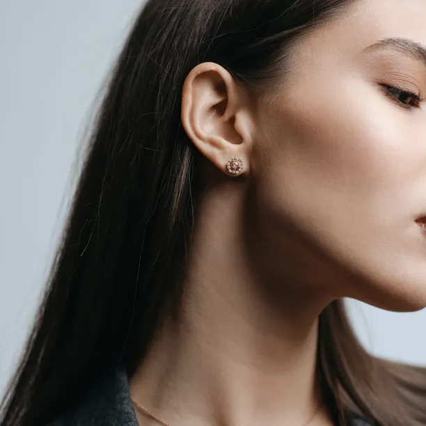 Lab-grown diamantové náušnice s vyměnitelnými drahokamy KYLE Image