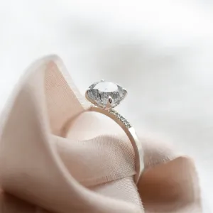 Rutilated quartz in gold ring with diamonds GIORGIA Thumbnail