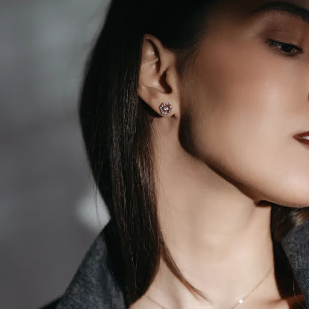 Lab-grown diamantové náušnice s vyměnitelnými drahokamy KYLE Image