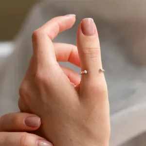 Minimalist open ring with diamonds EMMA Thumbnail