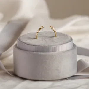 Minimalist open ring with diamonds EMMA Thumbnail