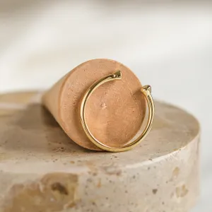 Minimalist open ring with diamonds EMMA Thumbnail