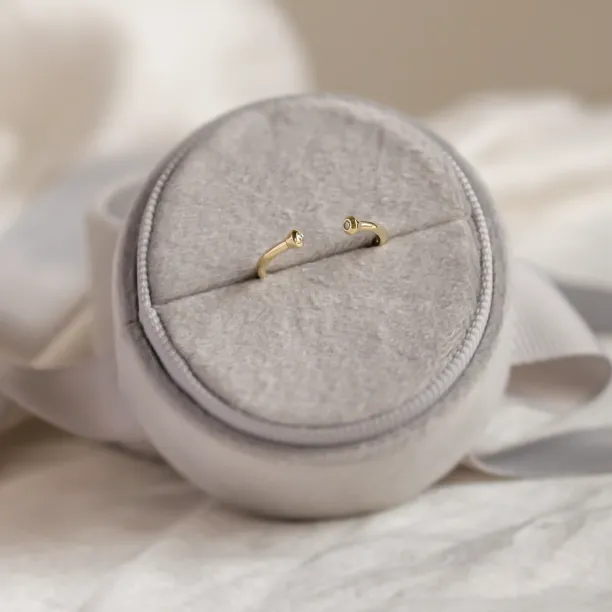 Minimalist open ring with diamonds EMMA Image