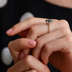 Engagement ring with moss agate GIULIA Thumbnail