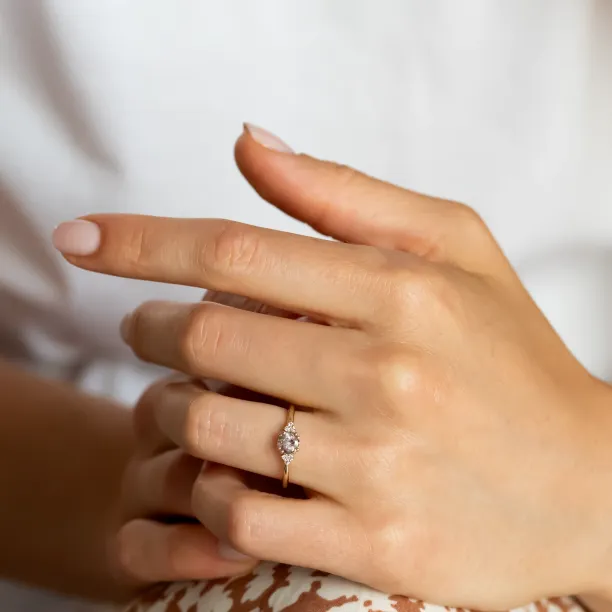 Engagement ring with lepidocrocite and diamonds FRAISE Image
