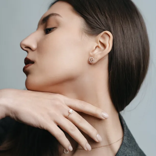 Lab-grown diamantové náušnice s vyměnitelnými drahokamy KYLE Image