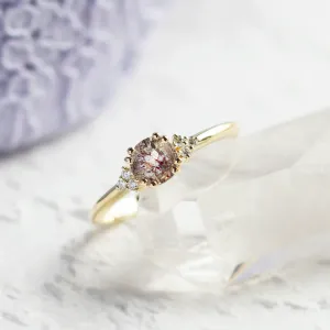 Engagement ring with lepidocrocite and diamonds FRAISE Thumbnail
