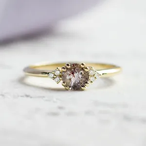 Engagement ring with lepidocrocite and diamonds FRAISE