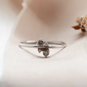Gold cluster ring with salt and pepper diamonds BENNY Thumbnail
