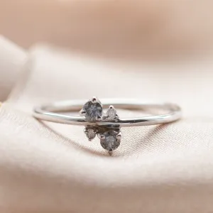 Gold cluster ring with salt and pepper diamonds BENNY