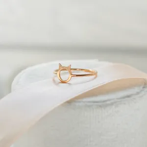 Gold cat head ring KITTY Thumbnail