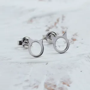 Zlaté napichovací náušnice kočka CAT Thumbnail