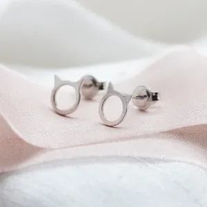 Zlaté napichovací náušnice kočka CAT