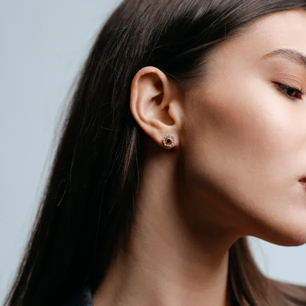 Lab-grown diamantové náušnice s vyměnitelnými drahokamy KYLE Image