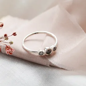 Gold ring with three salt and pepper diamonds TRIO Thumbnail