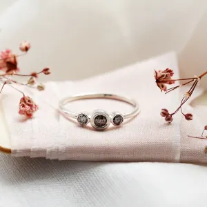 Gold ring with three salt and pepper diamonds TRIO Thumbnail