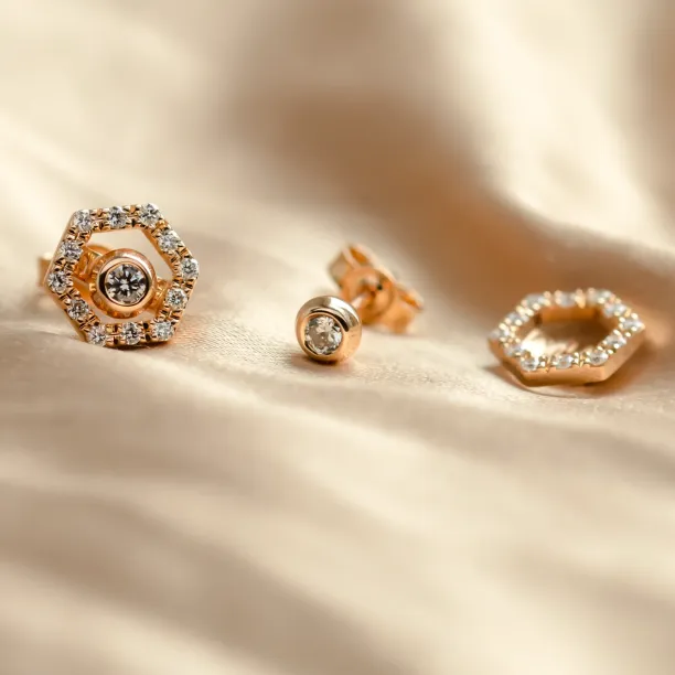 Lab-grown diamantové náušnice s vyměnitelnými drahokamy KYLE Image