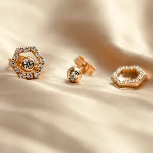 Lab-grown diamantové náušnice s vyměnitelnými drahokamy KYLE Thumbnail