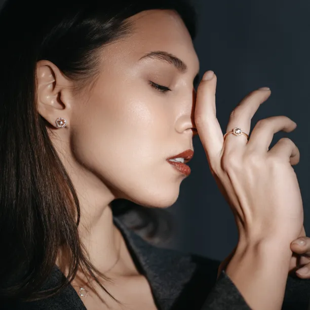 Lab-grown diamantové náušnice s vyměnitelnými drahokamy KYLE Image