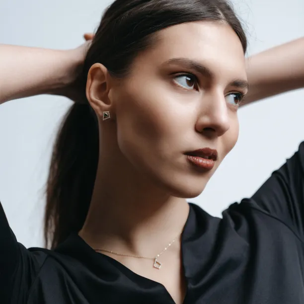 Lab-grown diamantové náušnice s vyměnitelným centrálním drahokamem JAY Image