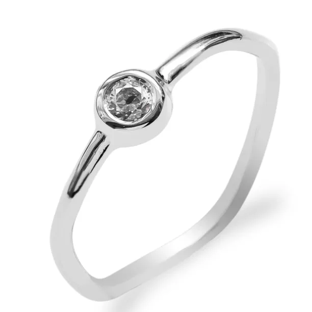Minimalist curvy engagement ring with diamond NOLLAIG Image