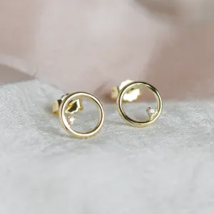 Zlaté karma náušnice s diamanty GARURASANA Thumbnail