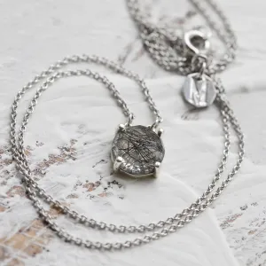 Zlatý náhrdelník s kulatým rutilovým křišťálem MACHA Thumbnail