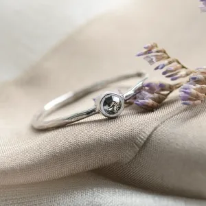 Minimalist bezel salt´n´pepper ring IONA Thumbnail