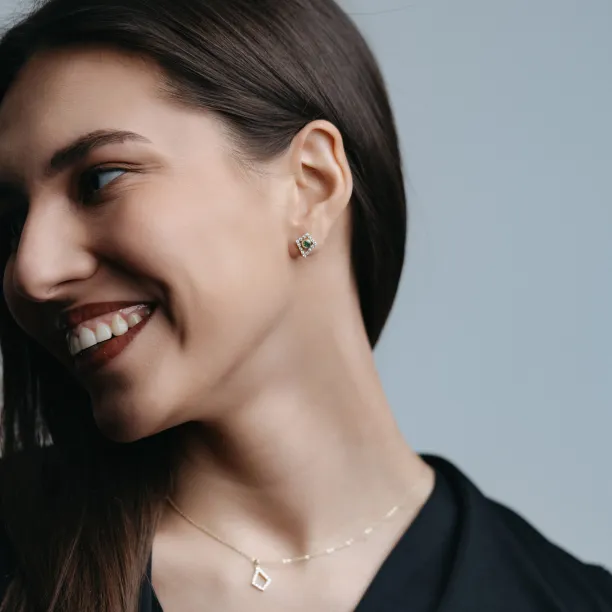 Lab-grown diamantové náušnice s vyměnitelným centrálním drahokamem JAY Image