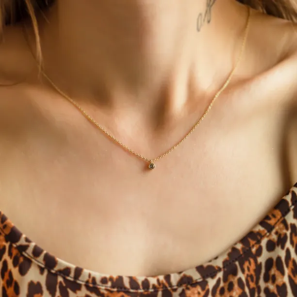 Gold bezel salt´n´pepper diamond pendant ISLEEN Image